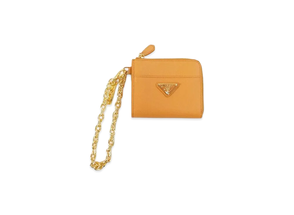 PRADA Women's Saffiano Compact Wallet "Orange"