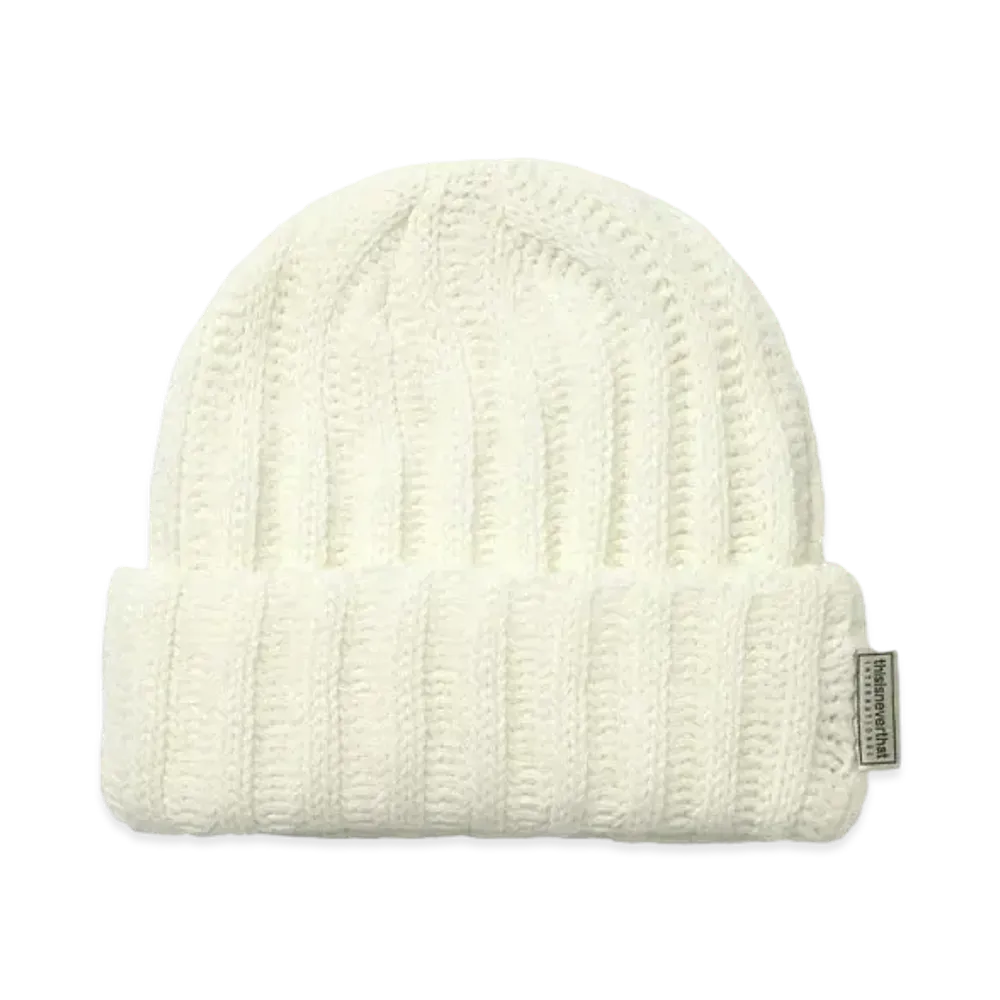thisisneverthat Low Gauge Ribbed Beanie "Off White"