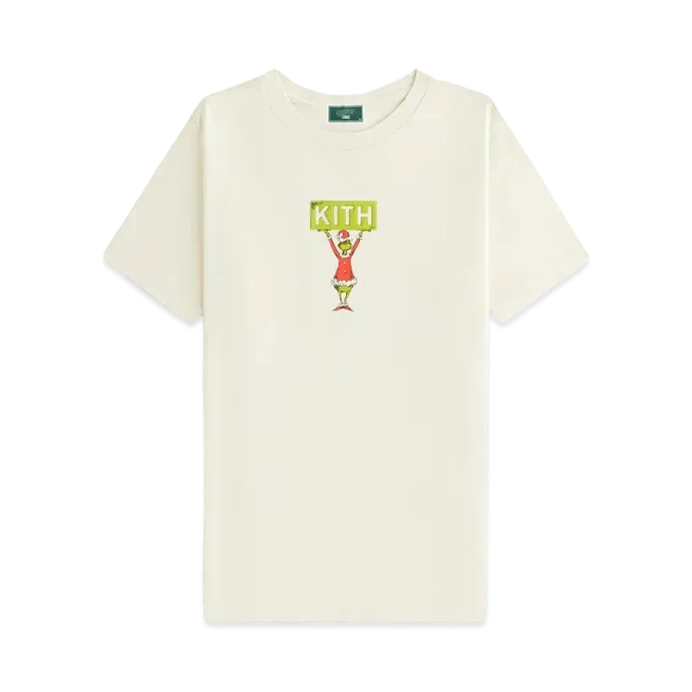Kith x The Grinch Kids Classic Logo Tee "Sandrift"
