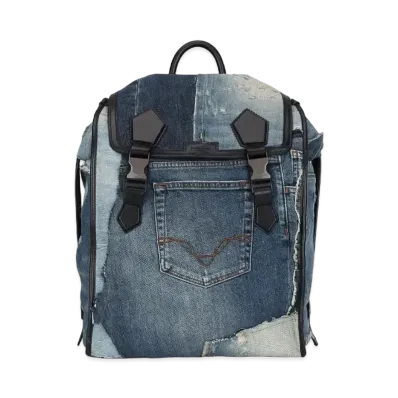 Dolce&Gabbana Edge back Pack Denim Patchwork "Blue"