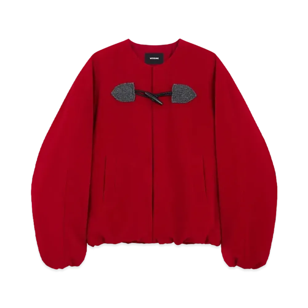WE11DONE Toggle Button Bomber Jacket "Red"