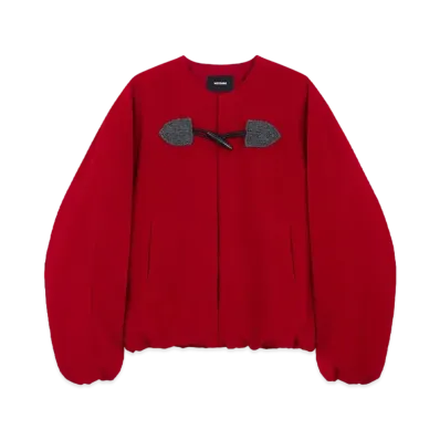 WE11DONE Toggle Button Bomber Jacket "Red"
