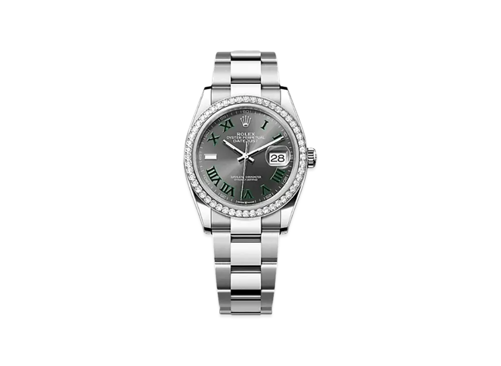 ROLEX Datejust 36 Oystersteel & White Gold Diamonds "Grey"