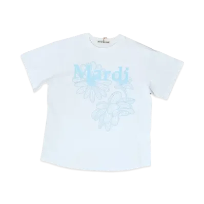 Mardi Mercredi Tshirt Triple Flower "White Skyblue"
