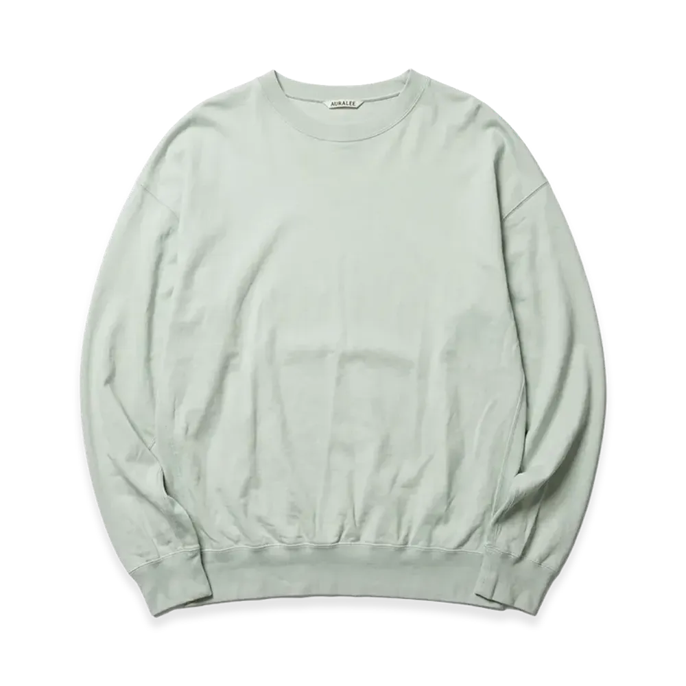 AURALEE Super High Gauge Sweat Big P/O "Mint Green"