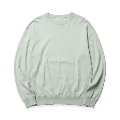 AURALEE Super High Gauge Sweat Big P/O "Mint Green"