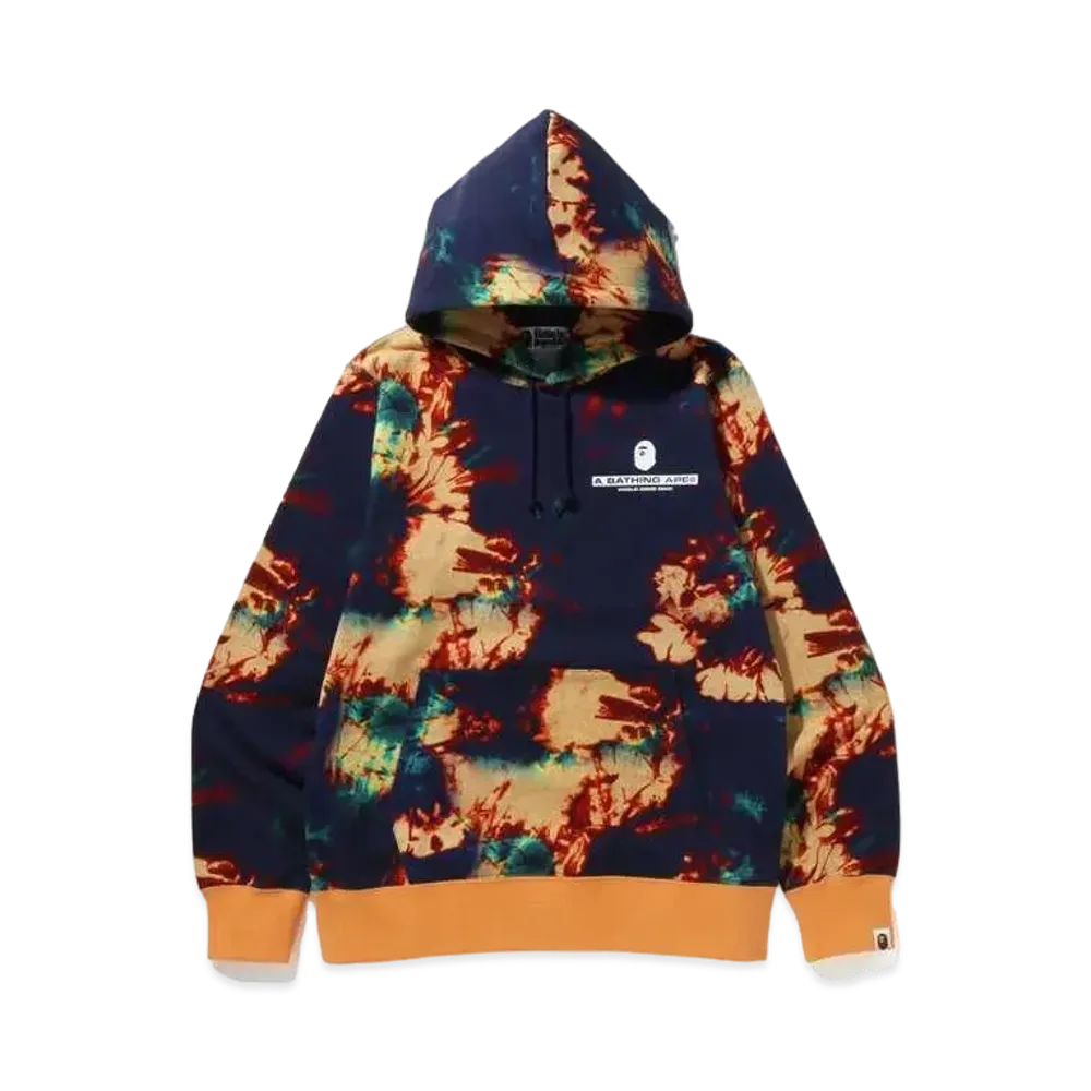 A BATHING APE TIE DYE PULLOVER HOODIE "Navy"