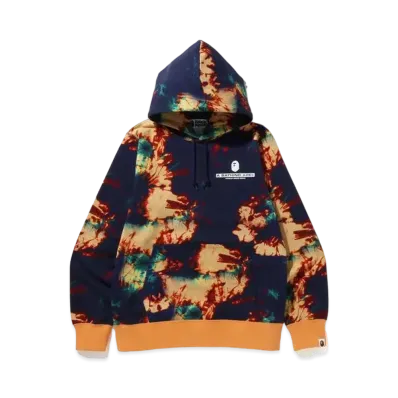 A BATHING APE TIE DYE PULLOVER HOODIE "Navy"