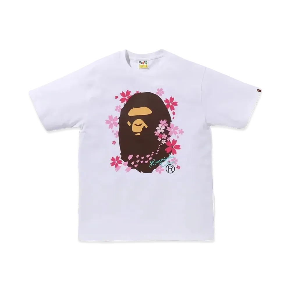 A BATHING APE Sakura Ape Head Tee "White"
