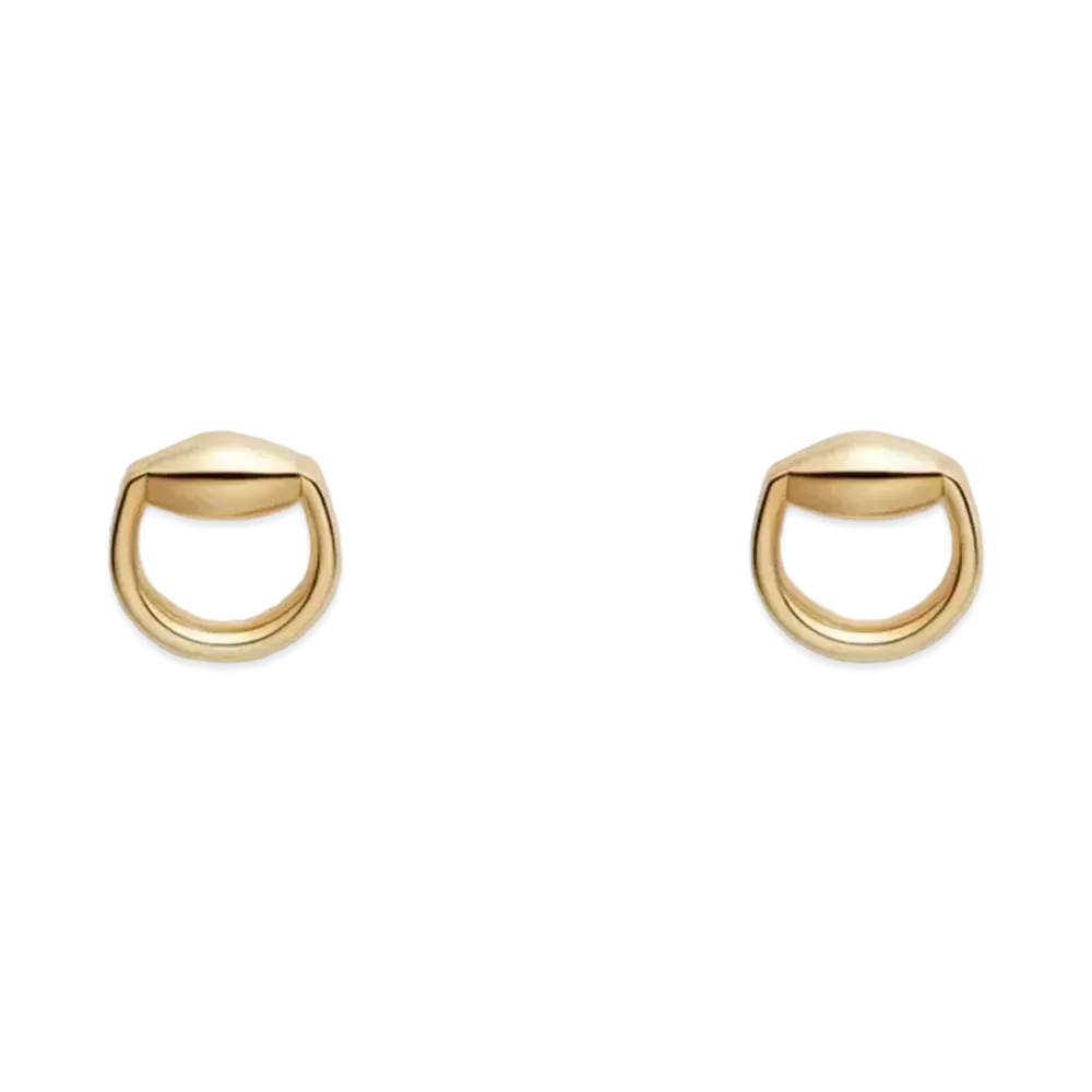 GUCCI Horsebit Rivet Gold Earrings "Gold"