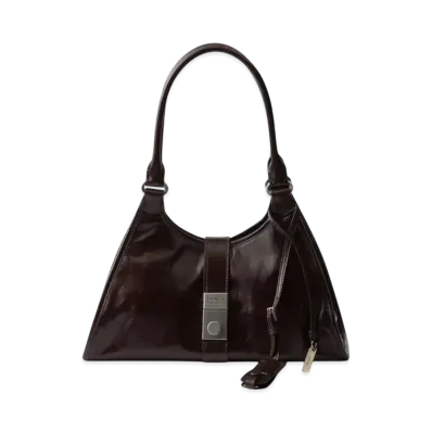 PRADA Medium Leather Tote Bag "Dark Brown"