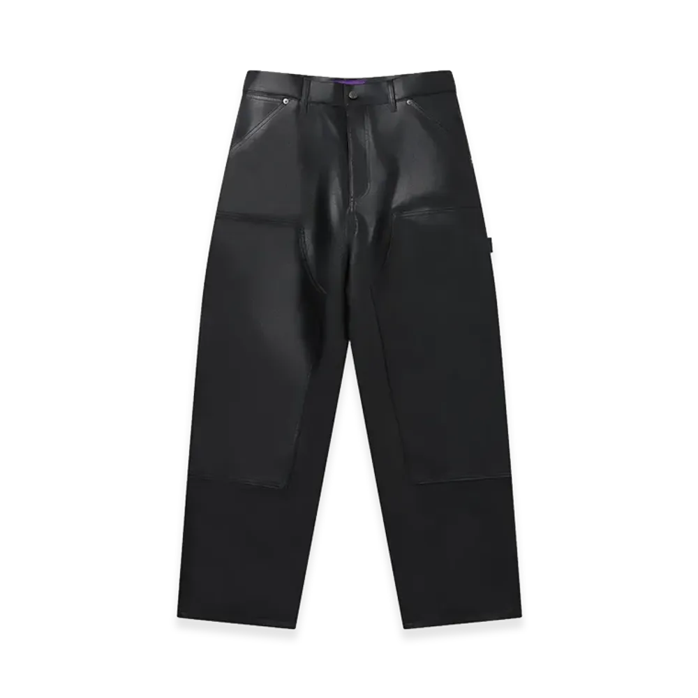 BlackEyePatch Faux Leather Extra Baggy Double Knee Pants "Black"