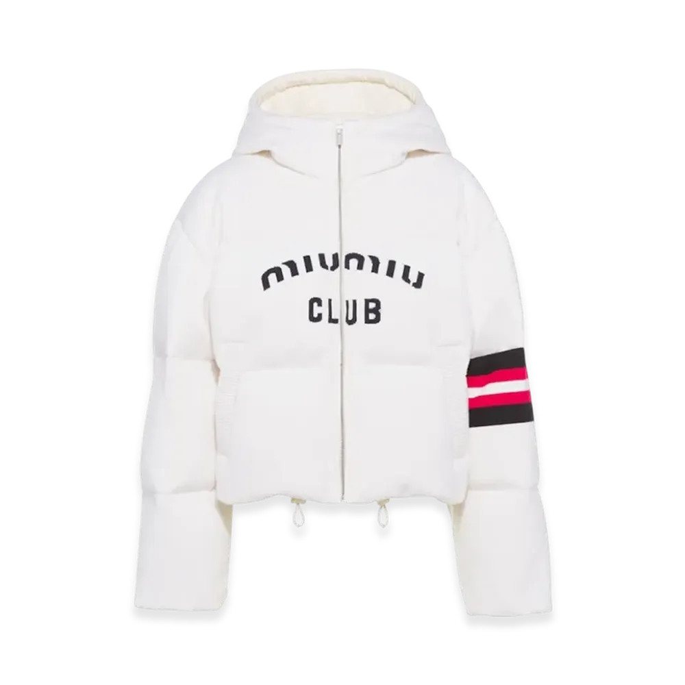 MIU MIU Women's Cropped Cashmere Down Jacket "White"