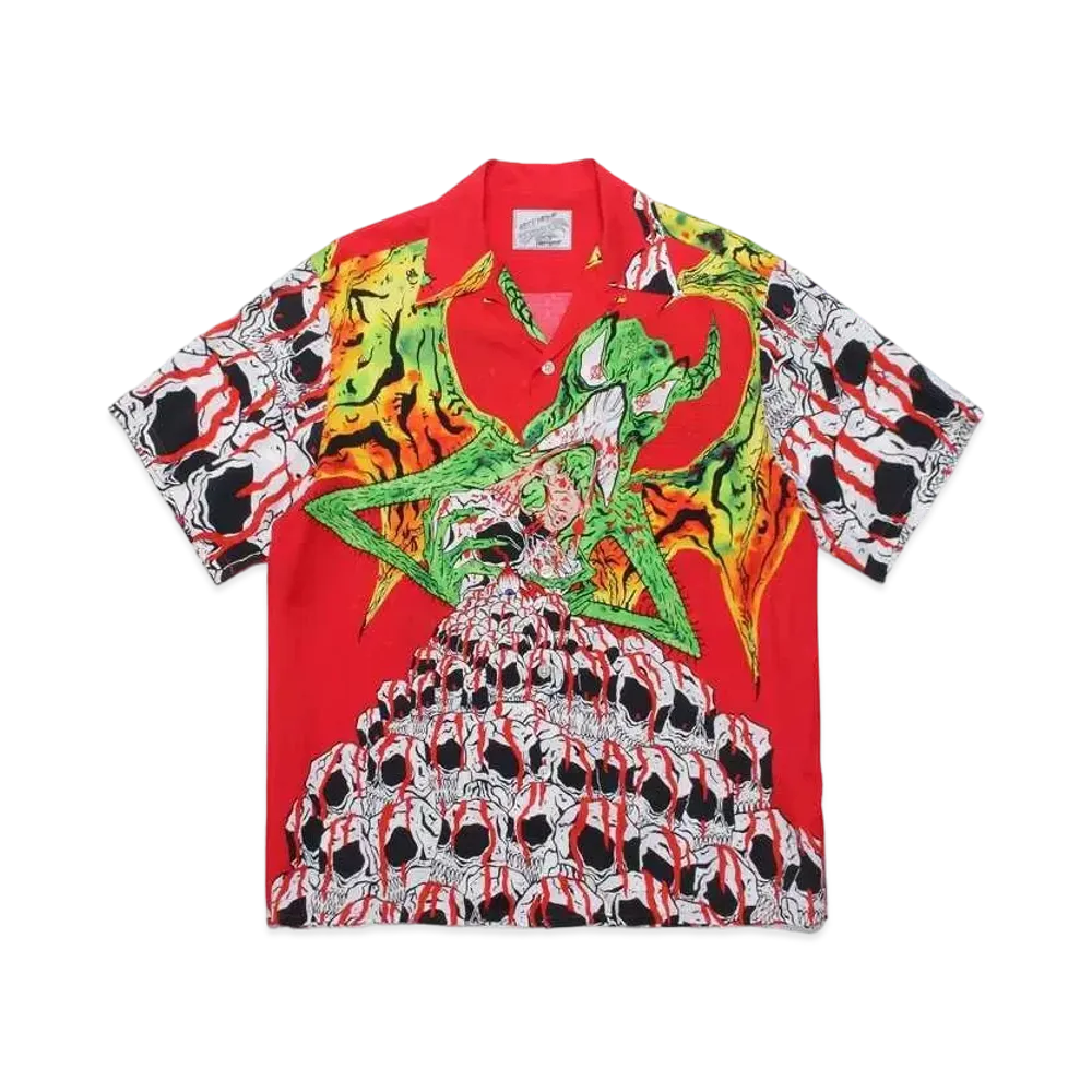 WACKO MARIA NECKFACE / HAWAIIAN SHIRT "Red"