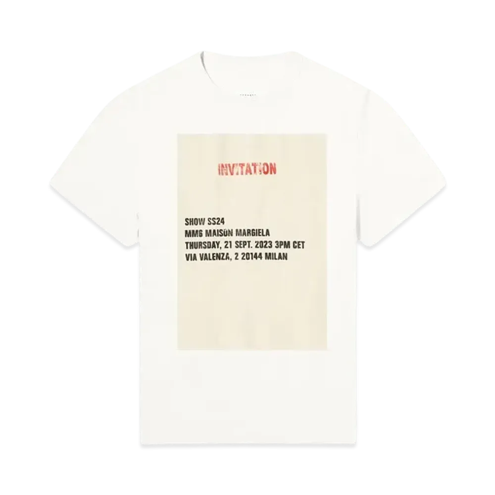 MM6 Maison Margiela Show Invitation Logo T-Shirt "Off White"