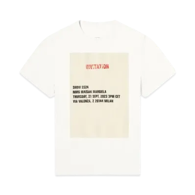 MM6 Maison Margiela Show Invitation Logo T-Shirt "Off White"