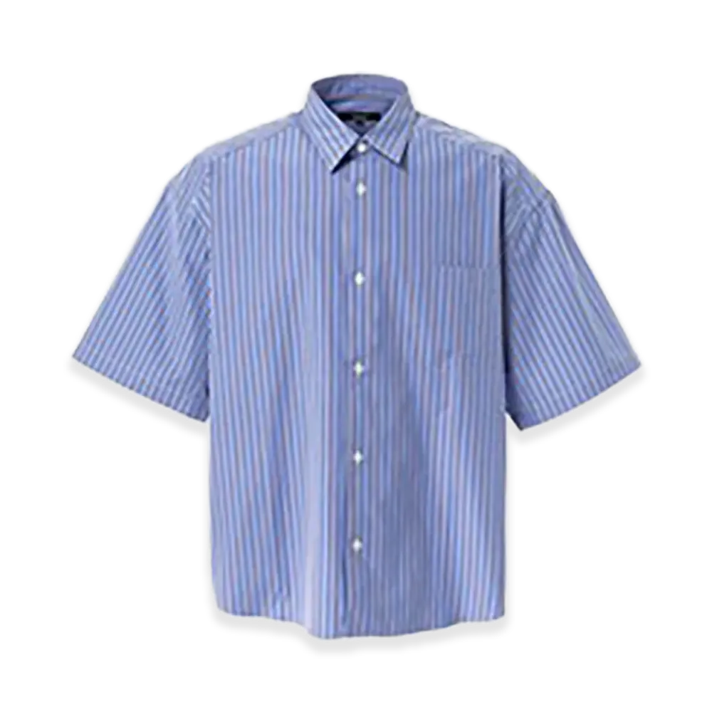 COMME des GARCONS HOMME Cotton Stripe Half Sleeve Shirt "White"