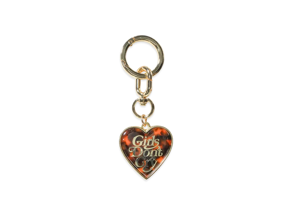 Girls Don't Cry Tortoiseshell Pattern Keyring "Gold"