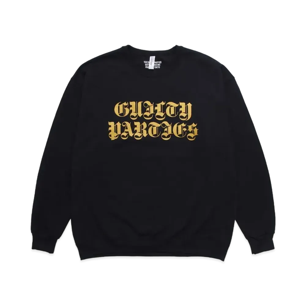 WACKO MARIA SWEAT SHIRT (EXCLUSIVE ITEM) "Black/Gold"
