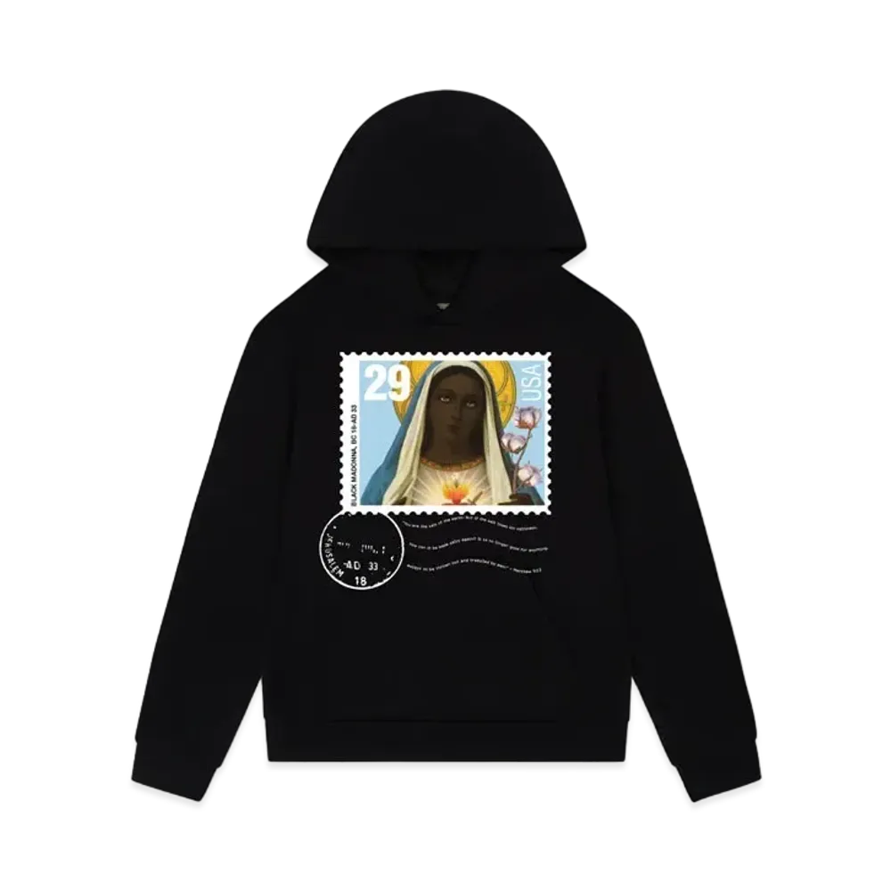 DENIM TEARS Black Madonna Stamp Hoodie "Black"
