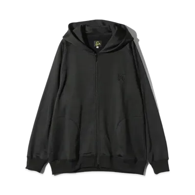 Needles Zipped Sweat Hoody - C/PE Bright Jersey "Black"