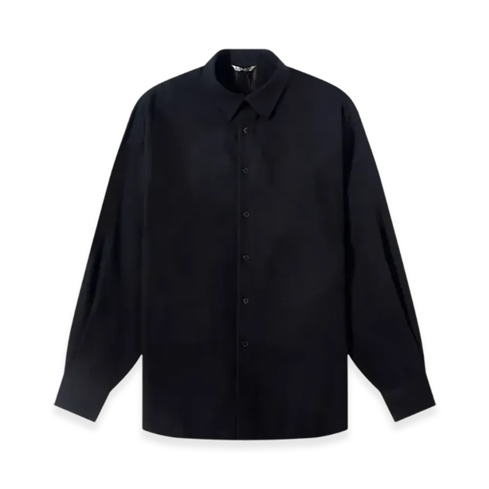 AURALEE Airy Wool Viyella Shirt "Dark Navy"