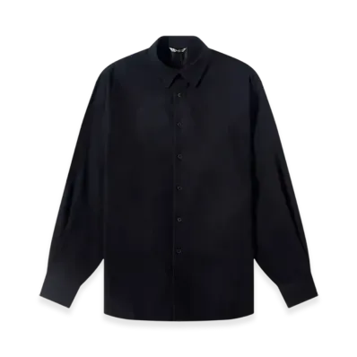 AURALEE Airy Wool Viyella Shirt "Dark Navy"