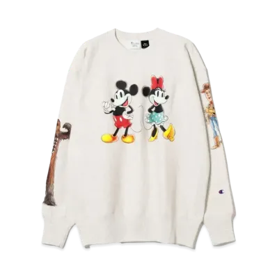 BEAMS x Champion Disney 100 Collection Crewneck Sweat "Oatmeal"