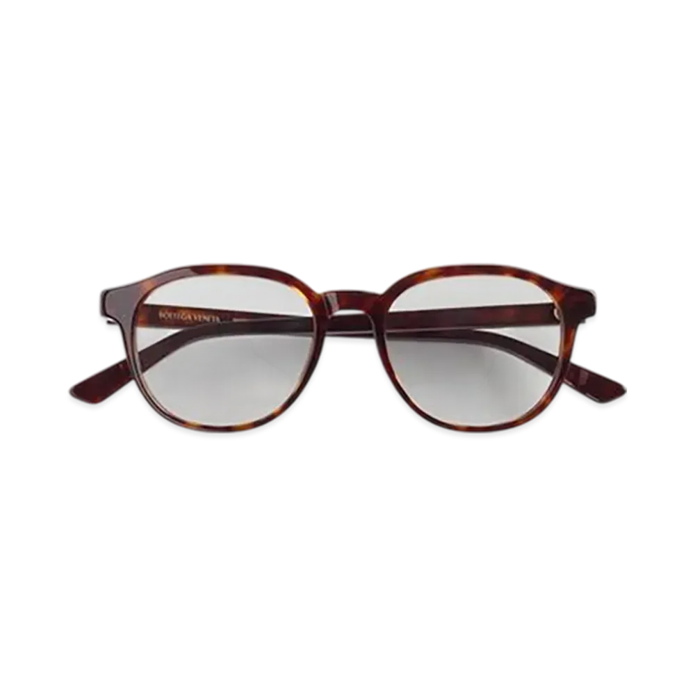 Bottega Veneta Classic Panthos Eyeglasses "Havana/Transparent"