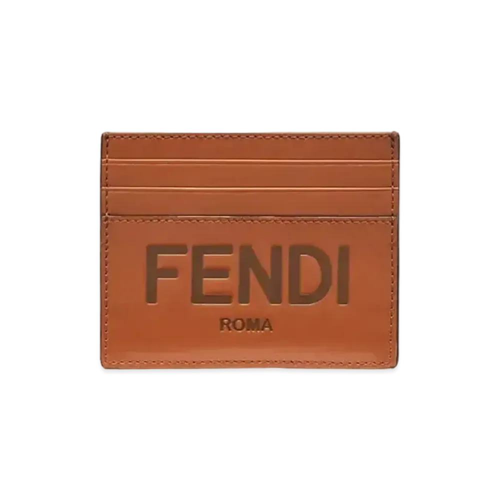FENDI Leather Card Case "Brown"