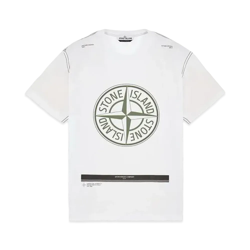 Stone Island 20892 COTTON JERSEY 'ULTRA INSTITUTIONAL ONE' PRINT_REGULAR FIT "White"