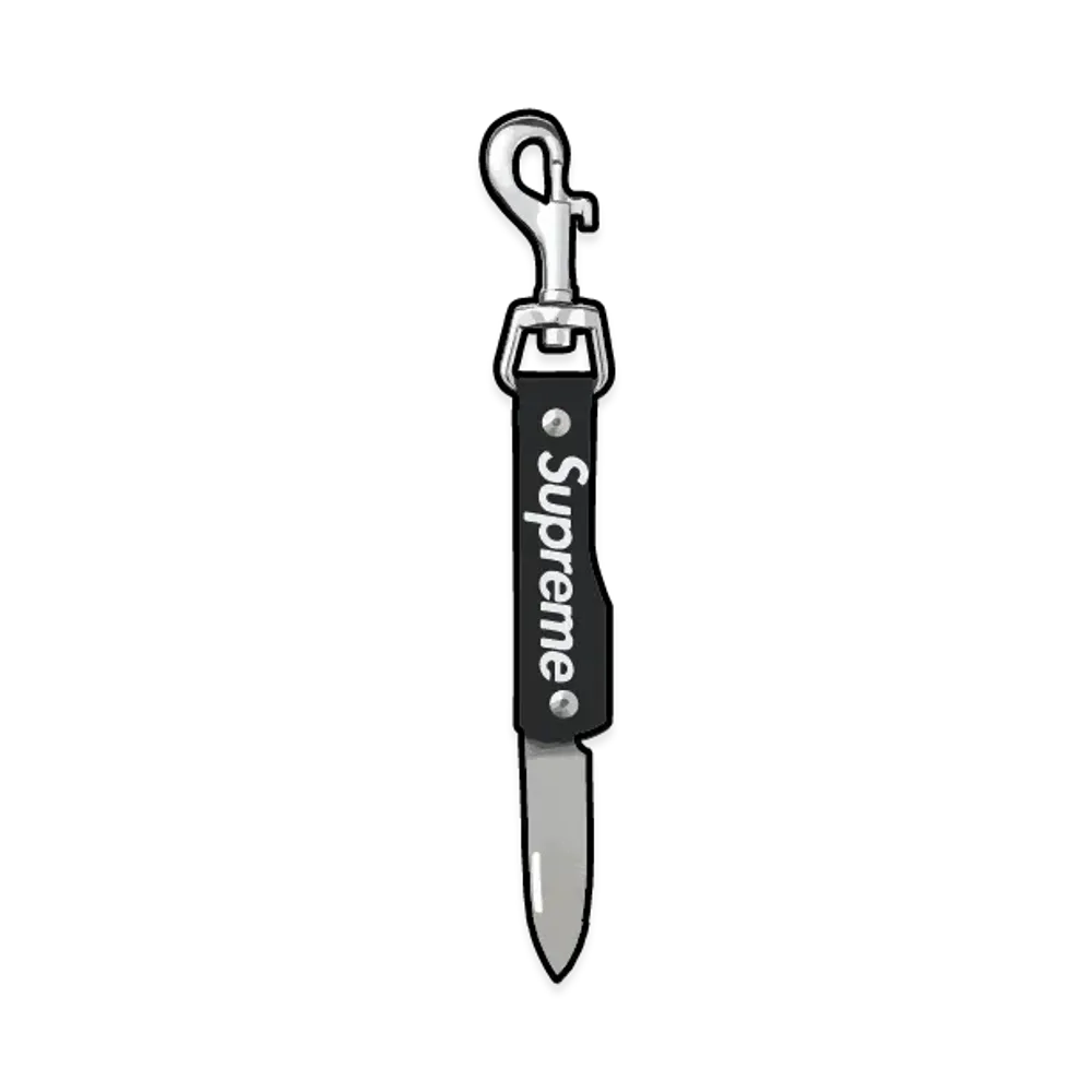 Supreme Leather Clip Knife (25SS) "Black"