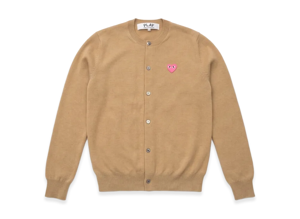 PLAY COMME des GARCONS Crewneck Cardigan "Beige"