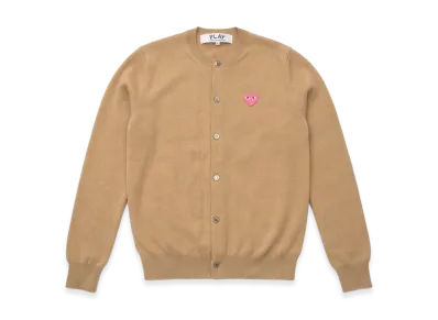 PLAY COMME des GARCONS Crewneck Cardigan "Beige"