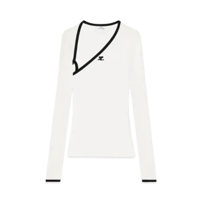 Courreges Slash T-Shirt "Heritage White/Black"