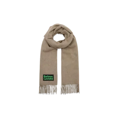 Barbour x GANNI Wool Scarf "Beige"
