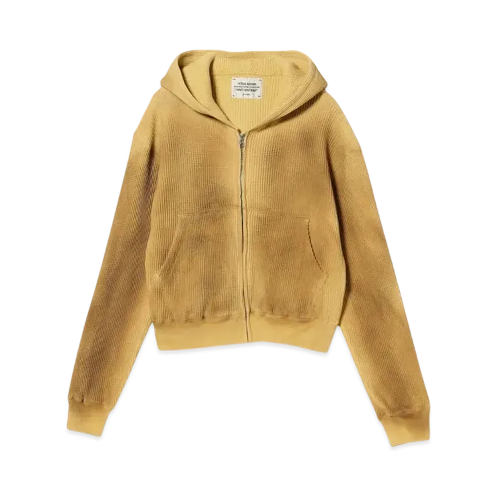 BEAMS FUTURE ARCHIVE Fade Thermal Hoodie "BrownMustard"