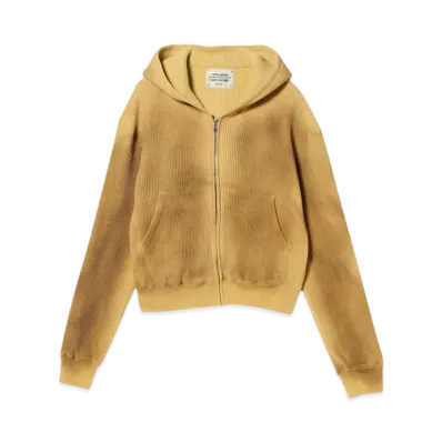 BEAMS FUTURE ARCHIVE Fade Thermal Hoodie "BrownMustard"
