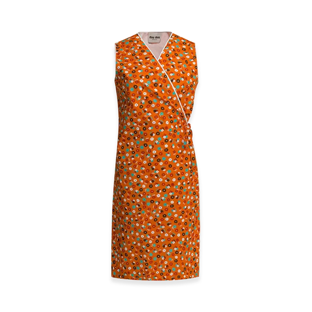 MIU MIU Women's Printed Poplin Dress "Floral"