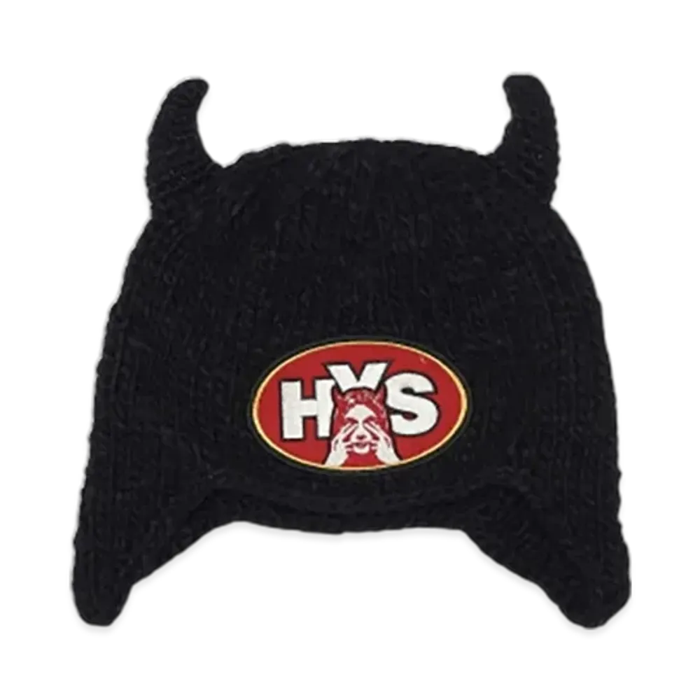 HYSTERIC GLAMOUR See No Evil Hand-Knitted Cap "Black"