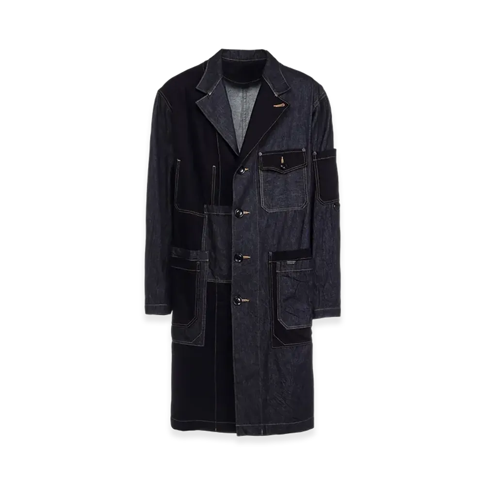 S'YTE 7oz Denim Crazy Patchwork Shop Coat "Indigo"