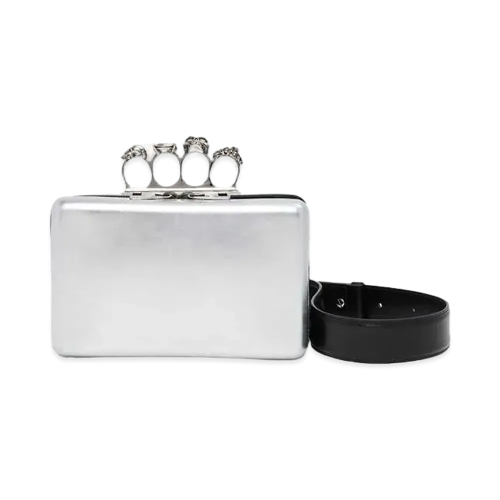 Alexander McQUEEN Knuckle Twisted Clutch "Silver"