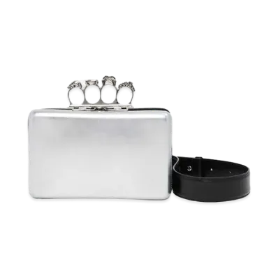 Alexander McQUEEN Knuckle Twisted Clutch "Silver"