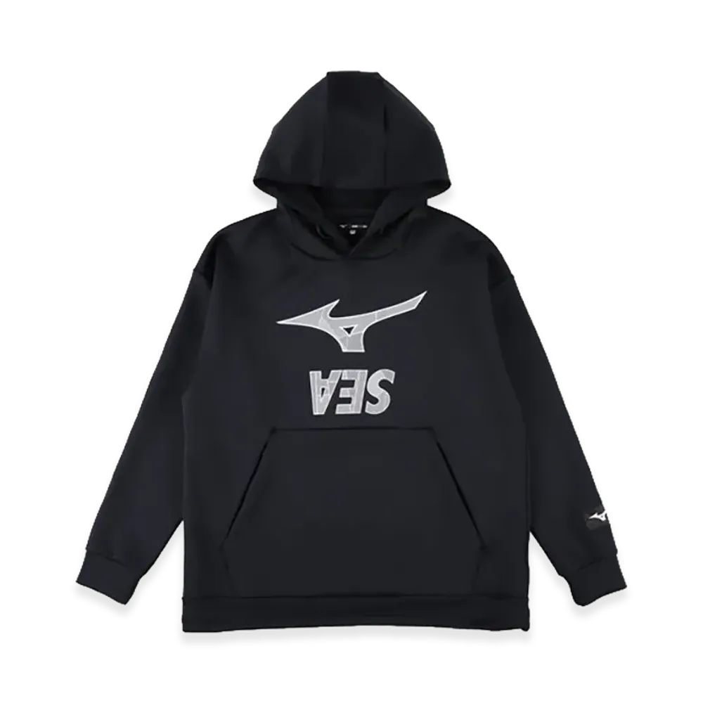 WIND AND SEA x MIZUNO Loose Fit Hooded Sweatshirt "Black"