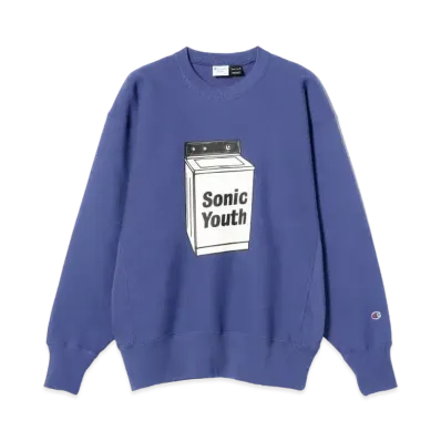 BEAMS x Champion x SONIC YOUTH Crew Neck Sweat "Blue"