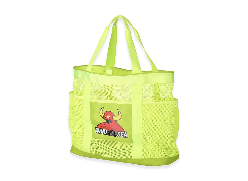 WIND AND SEA x Toy Machine Mesh Tote Bag "Yellow"