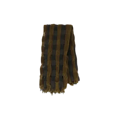 Yohji Yamamoto Y's SHRINKAGE W CHECK STOLE "Brown"
