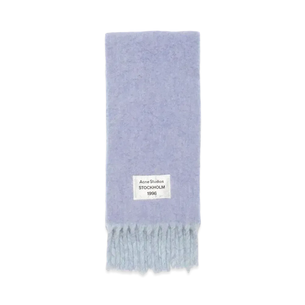 Acne Studios Logo Label Fringe Scarf "Blue/Light Blue"