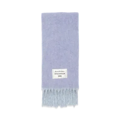 Acne Studios Logo Label Fringe Scarf "Blue/Light Blue"