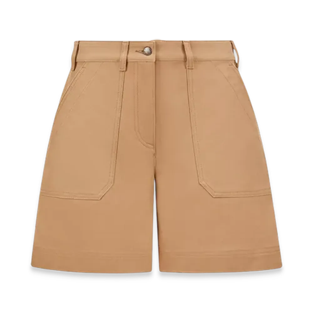 MONCLER Cotton Gabardine Bermuda Shorts "Beige"